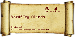 Vozáry Alinda névjegykártya